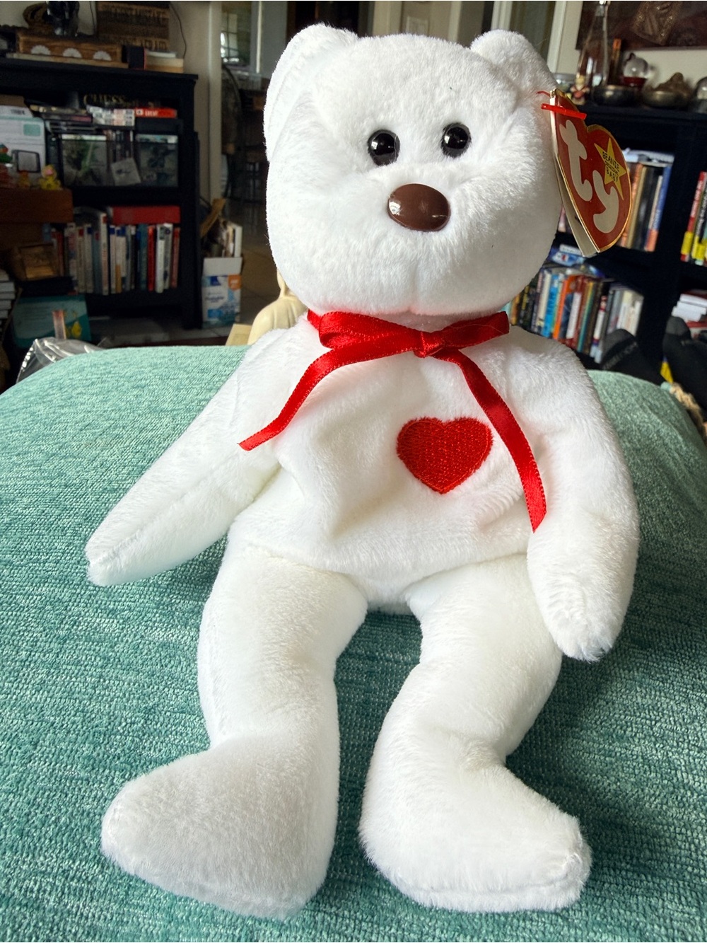 Ty 4058 Valentino Bear Beanie Baby 1993/1994 brown nose